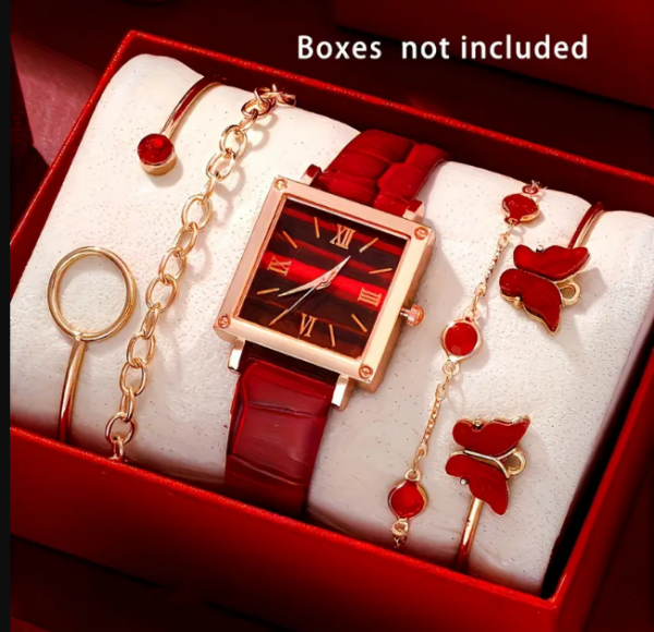 Elegant  Women's Watch & Butterfly Bracelet Set